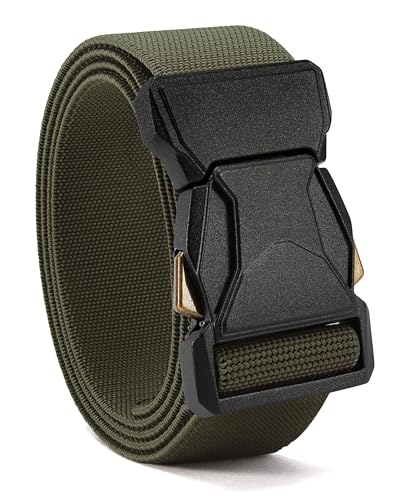 CHAOREN Tactical Belt - 1.5" Work Belt for Military EDC | Quick Release, Stretchy Nylon, Zinc Alloy Buckle, Heavy Duty, Hiking, EMT, EMS - color: Army Green, size: 30"-34" Waist Adjustable