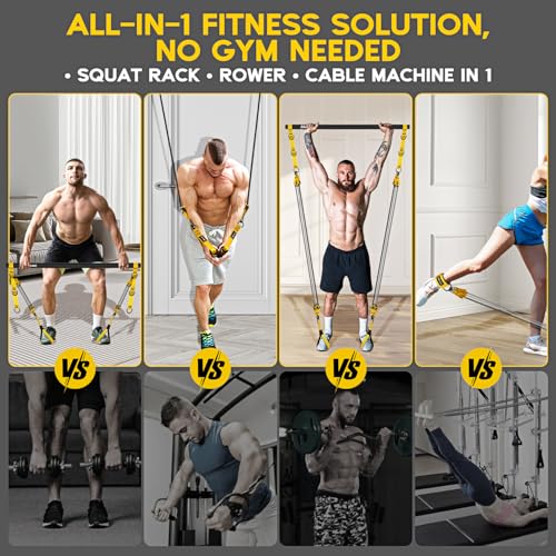 HOXWC Heavy Pilates Equipment, Portable Pilates Bar Kit with Resistance Bands, Professional Adjustable Squat Workout Equipment for Men, Home Gym Muscle Strength Training, Full Body Exercise - style: 270lbs