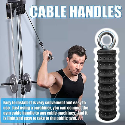 BLUSLM Ergonomic Tricep Rope Pulldown Attachments, Upgraded 27 32 40 & 47 Inch Extra Long Triceps Rope Cable Attachments for Gym, LAT Pull Down Bar for Cable Machine, Tricep Workout Cable Attachments - color: SINGLE HANDLE-1