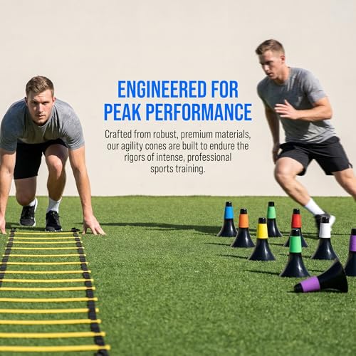 ZEAYEA 8 Pcs Agility Training Sport Cone, 9 Inches Soccer Cones with Carry Bag, Basketball Training Cones for Soccer Football Basketball Speed Grab Drills and Training