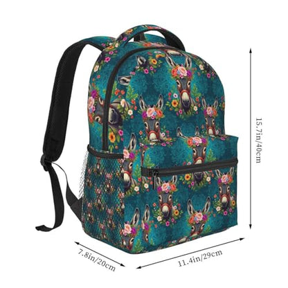 Laptop Daypack Floral Donkey Animals, Lightweight Commuter Backpack with Inner Pocket for Work, Travel and Gym - color: Pattern (746)