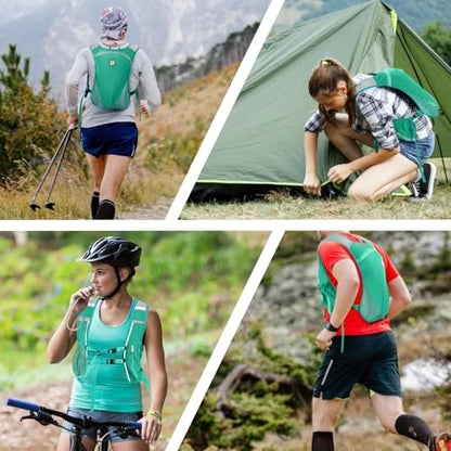 Hydration Backpack with 2L Water Bladder Bag, Lightweight and Breathable Running Vest for Men, Adjustable Chest Straps Water Pack for Cycling Hiking Climbing Outdoor - color: Turquoise