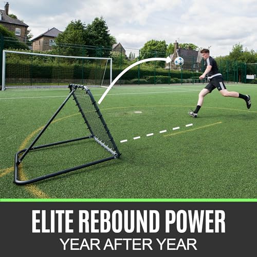 QuickPlay Pro Soccer Rebounder Net (2 Sizes) - Ball Rebounder Soccer Net, Heavy Duty, Adjustable Angle, with Galvanized Steel Frame & Rubber Feet, Soccer Training Equipment for Grass, Turf & Indoors - style: 3x3'