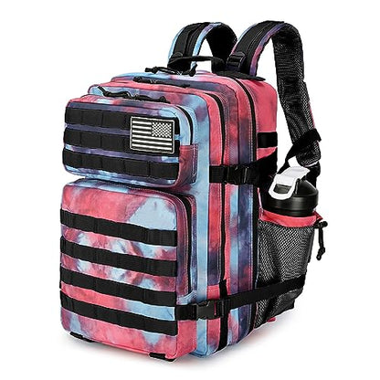 Lovelinks21 25L Tactical Backpack Military Tactical Backpack for Men and Women Small Assault Pack Outdoor Travel Hiking Camping Rucksack with Molle Webbing (Nebula Camo) - color: Nebula Camo