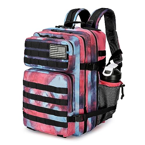Lovelinks21 25L Tactical Backpack Military Tactical Backpack for Men and Women Small Assault Pack Outdoor Travel Hiking Camping Rucksack with Molle Webbing (Nebula Camo) - color: Nebula Camo