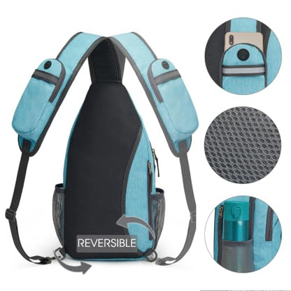 G4Free Sling Bag for Men and Women, RFID Blocking Crossbody Bag, Lightweight Sling Backpack for Travel, Hiking, Walking and Daily Use - color: Sky Blue