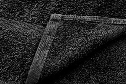SIMPLI-MAGIC 79178 Cotton Hand Towels, 16"x27", Black, Not Bleach Proof, 12 Count - color: Charcoal