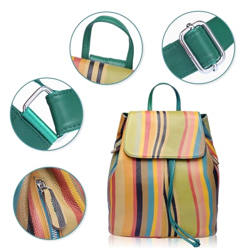 BOYATU Leather Backpack Purse for Women: Ladies Travel Fashion Back Pack - Designer Leather Bag Casual Handbags (Rainbow) - color: Rainbow