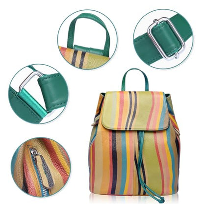 BOYATU Leather Backpack Purse for Women: Ladies Travel Fashion Back Pack - Designer Leather Bag Casual Handbags (Rainbow) - color: Rainbow