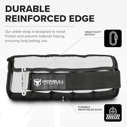 Adjustable Ankle Weights (10lbs/Pair) - Weighted Ankle Weight for Walking, Gym and Exercise - 2, 4, 6, 8, 10 LB Leg Weight Set with Straps for Women and Men - 1-5 lbs Each Ankle Adjustable for Weight Lifting - color: White