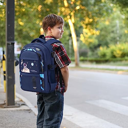 ACESAK Backpack for Boys - Boy Backpack Schoolbag for Boys Kids Children Teens Girls Elementary Middle School Bags, Waterproof Lightweight Kids Bookbag Backpacks Casual Daypack with Lunch Bag Set - color: Blue