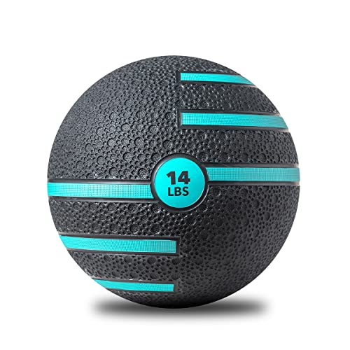 JFIT Dual Texture Medicine Ball – Weighted Exercise Ball for Strength, Core & Functional Fitness Training - style: 14lb