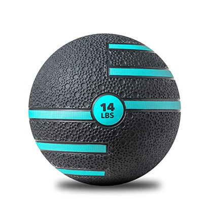JFIT Dual Texture Medicine Ball – Weighted Exercise Ball for Strength, Core & Functional Fitness Training - style: 14lb