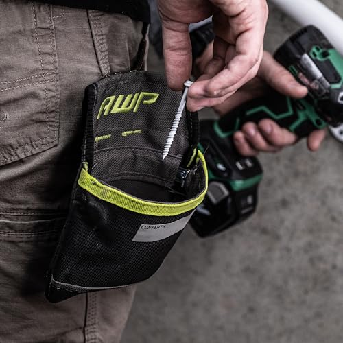 AWP TrapJaw Clip-on Fastener Tool Pouch, Small Utility Bag with Spring-Loaded Closure, Durable Tactical Tool Holder for Nails, Screws, and Electrical Accessories, 1L-039-2 - size: 7" W x 7.75" L
