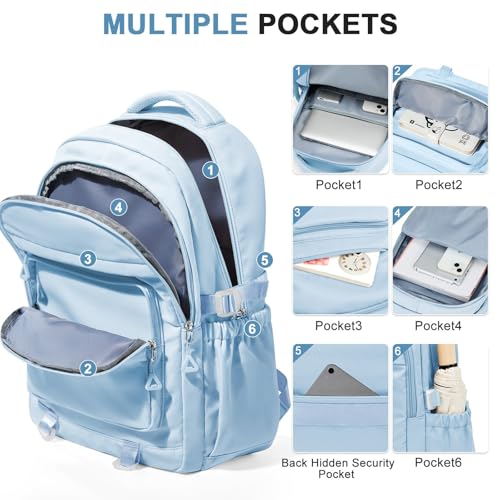 Cute Backpack for College Students Waterproof School Bag High School Backpacks for Teens Girls Boys Laptop Bookbag Casual Daypacks Backpacks for Women Men（Blue） - color: B4-blue