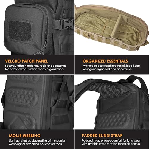 Evac Plan-B(TM) Sling Pack w/ MOLLE by Hazard 4(R) - Black - color: Black, size: Evac Plan-B
