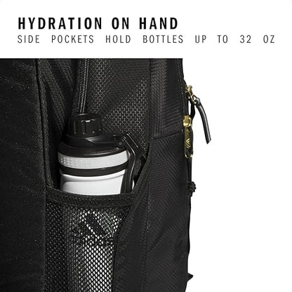 adidas Excel School Backpack 34L - color: Black/Gold Metallic/7b, size: OSFA