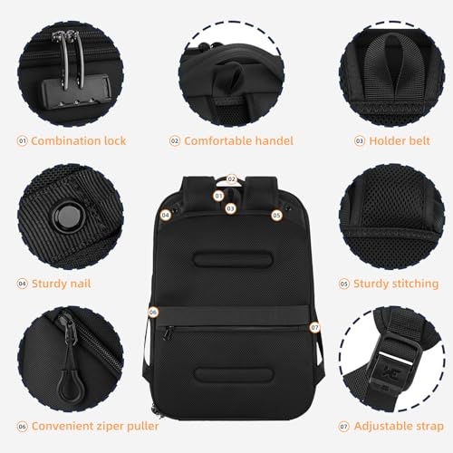 DUSLANG Laptop Backpack,Business Travel Anti Theft Slim Durable Laptops Backpack with USB Charging Port,Water Resistant College Computer Bag for Women & Men Fits 15.6 Inch Laptop and Notebook - color: Black-c