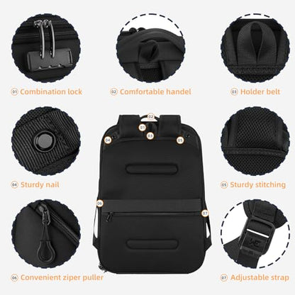 DUSLANG Laptop Backpack,Business Travel Anti Theft Slim Durable Laptops Backpack with USB Charging Port,Water Resistant College Computer Bag for Women & Men Fits 15.6 Inch Laptop and Notebook - color: Black-c