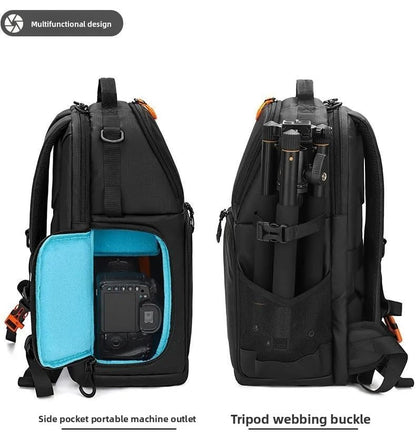 Camera Backpack, Large Capacity Outdoor DSLR Backpack, Compatible with 15.6-Inch Laptops, Canon and Nikon, Black - color: 9013-black