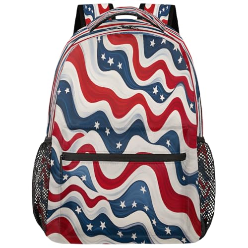 Large Backpack with 15.6 Inch Laptop Compartment, Abstract American Star Adult Backpack for Work, Travel & School College Boys Girls - color: Abstract American Star