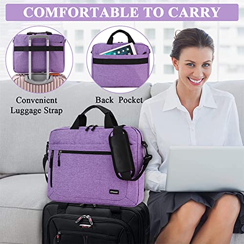 RAVUO 15.6 inch Laptop Bag for Women, Purple | Lightweight Bag - color: 15.6inch-purple