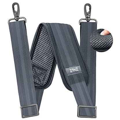 ZINZ 79 inch Shoulder Strap, Extra-thick Fixed Cushion Pad and Dual Clasps Universal Replacement Strap with Metal Swivel Hooks for Laptop Bags, Luggage Bags, Camera, Crossbody (200cm,Dark Gray) - color: Dark Grey