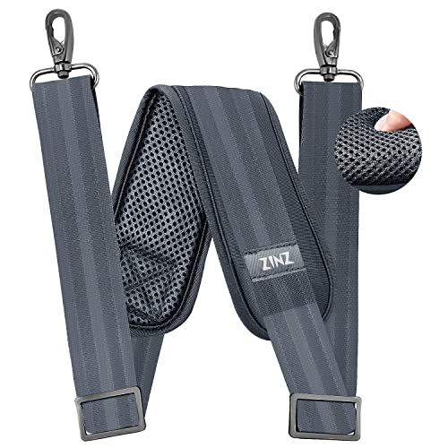 ZINZ 79 inch Shoulder Strap, Extra-thick Fixed Cushion Pad and Dual Clasps Universal Replacement Strap with Metal Swivel Hooks for Laptop Bags, Luggage Bags, Camera, Crossbody (200cm,Dark Gray) - color: Dark Grey