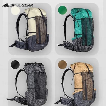 3F UL GEAR QiDian Pro UL 46+10L Backpack Outdoor Climbing Bag Camping Hiking Bags UHMWPE ultralight (beige) - color: Grey