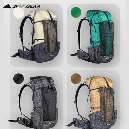 3F UL GEAR QiDian Pro UL 46+10L Backpack Outdoor Climbing Bag Camping Hiking Bags UHMWPE ultralight (beige) - color: Grey