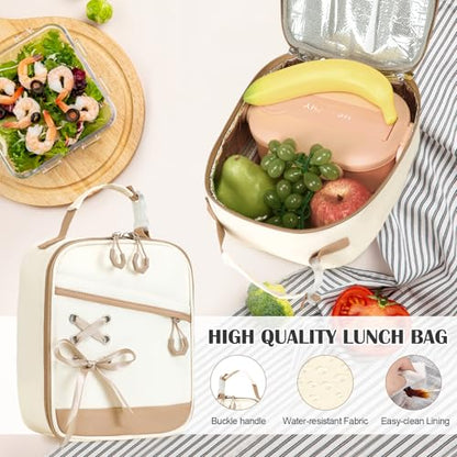 DIGOBAY Backpacks for Girls - 3PCS Girls Backpack with Lunch Box & Pencil Pouch School Backpacks for Elementary Middle High College School Bookbag for Teen Girl Kids Students Khaki - color: Khaki