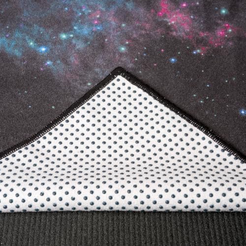 Eunzel Hot Yoga Towel, Non Slip Yoga Mat Towel Sweat Absorbent Printed Yoga Towel with Grip Dots for Hot Yoga, Pilates and Workout 72"x 24", Galaxy - color: Galaxy