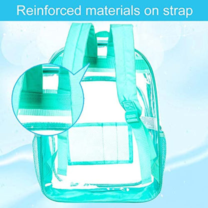 gxtvo Clear Backpack, Heavy Duty Transparent Bookbag, See Through Backpacks for Women Men | Heavy Duty - color: Green