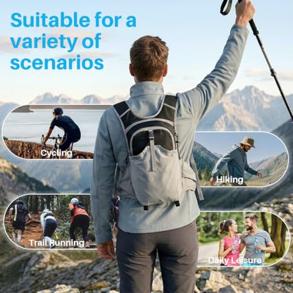 ShowyLive Lightweight Travel Backpack, Small Hiking Backpack Breathable for Cycling Trail Running Hiking - color: Black, size: 10L