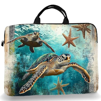 15-Inch Laptop Sleeve – Stylish, Lightweight, Shockproof, Water-Resistant Case for Lenovo, HP, Dell, Asus Notebooks - Cute Turtle - color: Cute Turtle