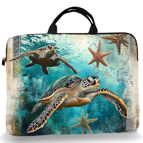 15-Inch Laptop Sleeve – Stylish, Lightweight, Shockproof, Water-Resistant Case for Lenovo, HP, Dell, Asus Notebooks - Cute Turtle - color: Cute Turtle