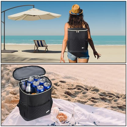 Wolka Cooler Backpack 30 Cans,Portable Backpack Coolers Insulated Leak Proof,Waterproof Soft Sided Cooler Bag for Travel,Beach,Camping,Picnic,Lunch Backpack for Women (Black Shark) - color: Black Shark