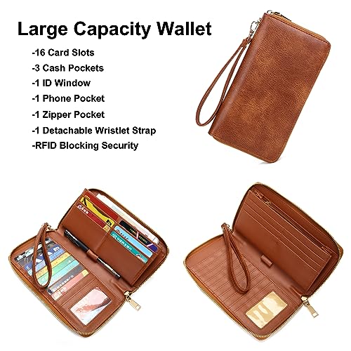 Soperwillton Women Backpack Purse Multipurpose Design Handbags Shoulder Bag PU Leather Travel bag Backpack Set 2pcs - color: Z-brown