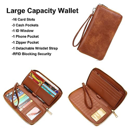 Soperwillton Women Backpack Purse Multipurpose Design Handbags Shoulder Bag PU Leather Travel bag Backpack Set 2pcs - color: Z-brown