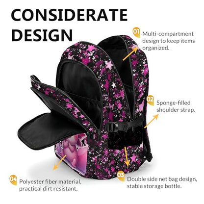 Girls Backpack Custom Backpacks with Name for Kids Back to School, Durable 17 Inch Schoolbags for School Travel Picnic - color: Pink2