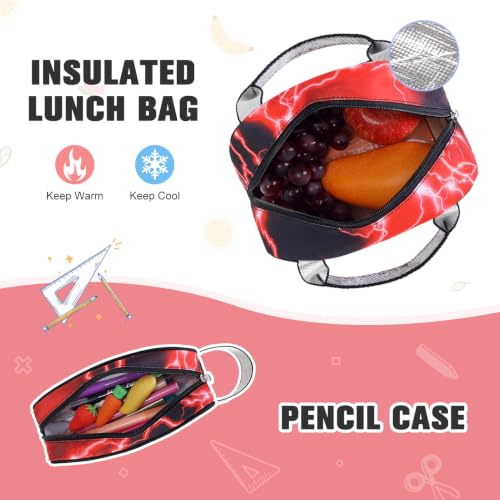 Bevalsa Backpack for Boys, Cool Luminous Boys Backpack with Sling Bag, Lunch Box & Pen Case, School Bags for Kids Children Teens Elementary Middle Schools, Bookbag Glow In The Dark (Red Lightning) - color: Red Lightning