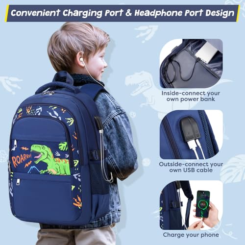 ACESAK Boys Dinosaur Backpack - 3PCS School Backpack Set With Lunch Box and Pencil Case for Kindergarten, Elementary, Preschool, Middle School - color: Dinosaur