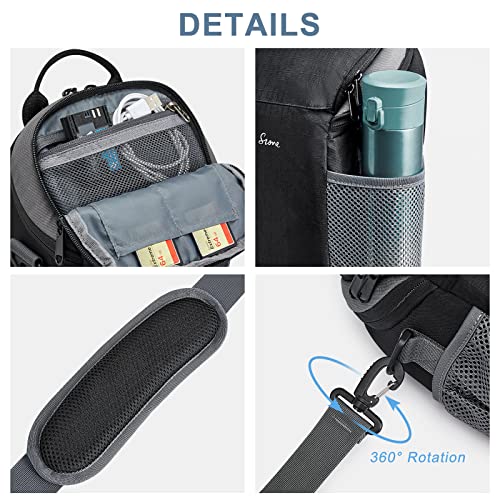 S-ZONE Camera Bag DSLR/SLR Waterproof Camera Case for Photographers Holster Compatible with Nikon Canon Sony | Strong Buckle,Rain Cover,Compatible with Nikon Canon Sony - color: Black