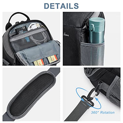 S-ZONE Camera Bag DSLR/SLR Waterproof Camera Case for Photographers Holster Compatible with Nikon Canon Sony | Strong Buckle,Rain Cover,Compatible with Nikon Canon Sony - color: Black