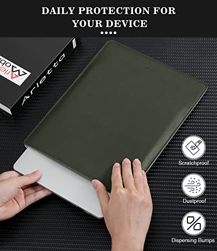 MoKo Laptop Sleeve Compatible with Mac Air 13.3 M5/4/3/2/1, 13-in Mac Pro M2/M1 & Mac Neo A18, PU Leather Notebook Computer Protective Carrying Bag Slim Stylish Case Pouch, Midnight Green - color: Midnight Green, size: 13.3 inch