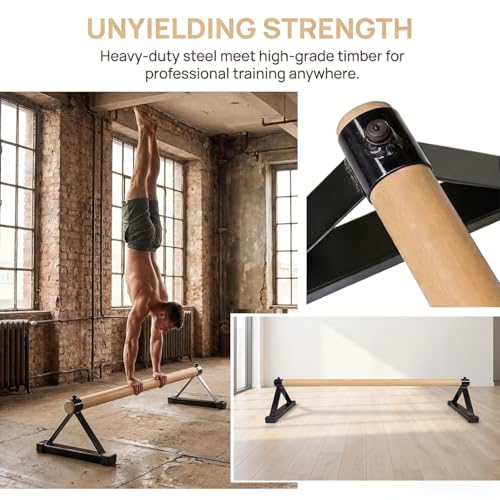 Gymnastics Pirouette Bar,Floor Bar Gymnastics for Handstand Training,54 inch Wooden Floor Bar Gymnastics, Floor Bar Push Up Bar Suitable for Gymnasts Handstand Floor Training Gymnast Gift