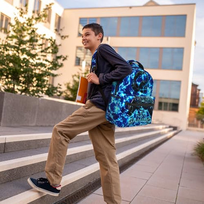 Gaming Boys School Backpack Elementary Middle Video Game Lightning Backpack For Kids Game Bookbag Daypack Travel Back Pack Ages 6-18 - color: Game Lightning