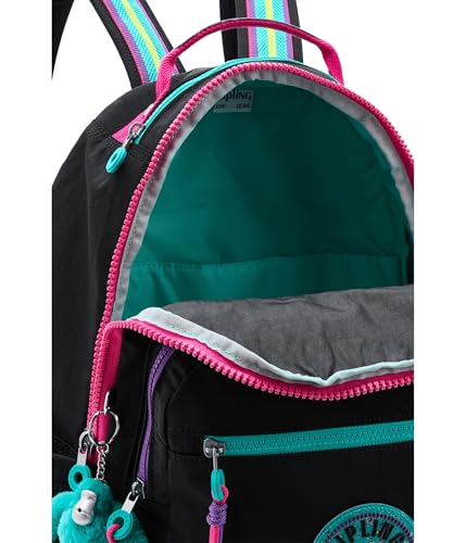 Kipling Women's Seoul Fc 15" Laptop Backpack, Durable, Roomy with Padded Shoulder Straps, Built-In Protective Sleeve - color: Black Fun C, size: 13.75''L x 17.25''H x 8''D