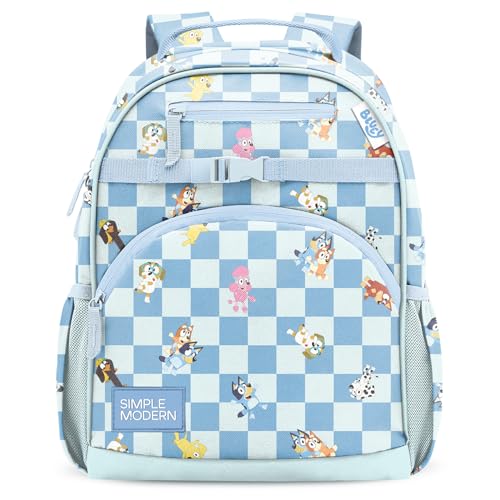 Simple Modern Medium Bluey Toddler Backpack for School Girls and Boys | Kindergarten Elementary Kids Backpack | Fletcher Collection | Kids - 15" tall | Bluey Checkmate - color: Bluey: Checkmate, style: Kids Medium