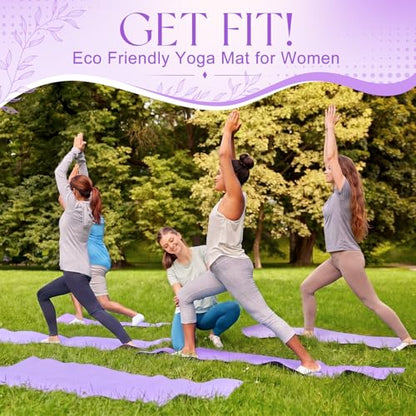3 mm Thick Yoga Mat Bulk, Non Slip Exercise Workout Fitness Pad for Women Men, Gym Home Yoga Pilates, Easy to Clean, Sturdy PVC - color: Violet Haze
